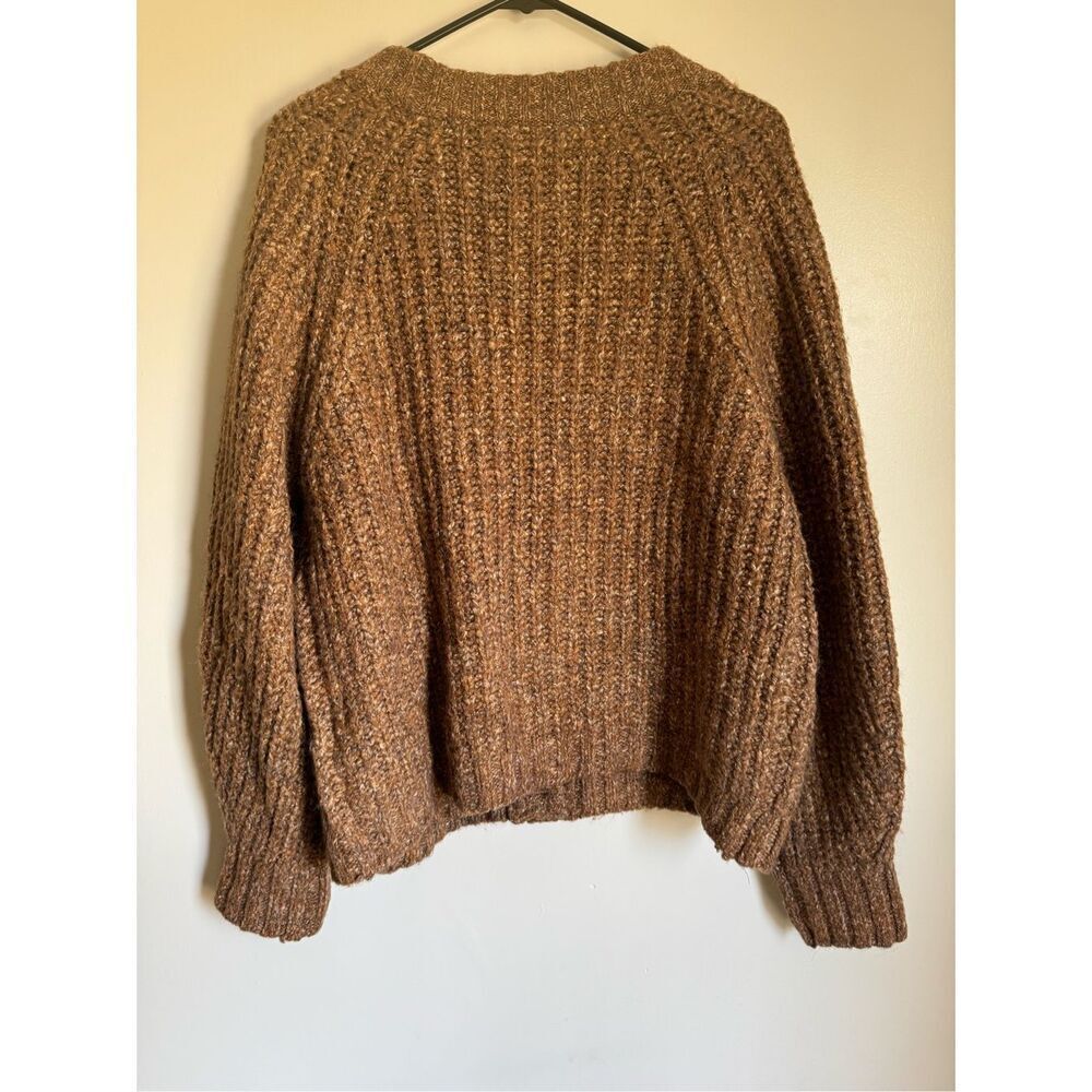 Lucky Brand chunky brown button wool shaker cardigan sz M women’s knitted cozy m - Picture 3 of 6